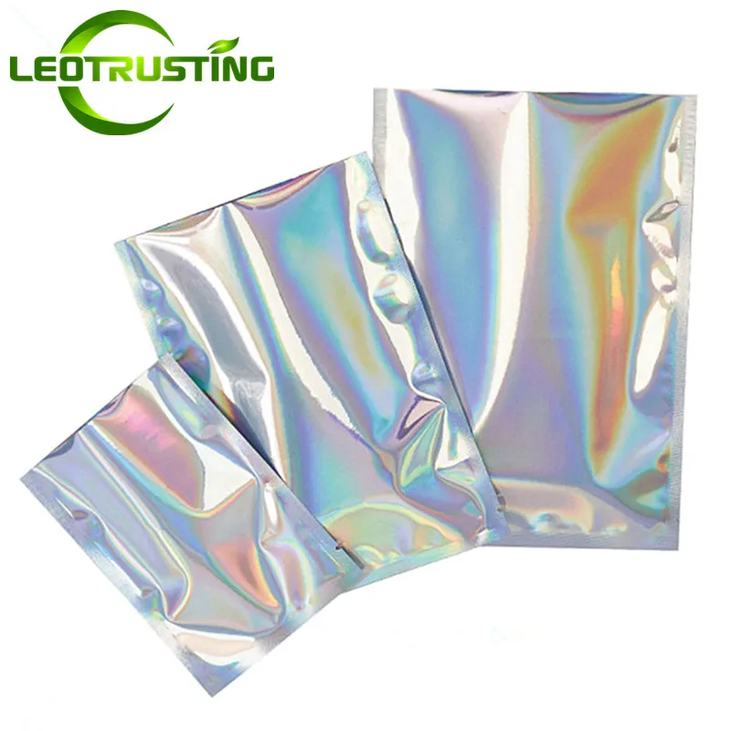 

100pcs New Laser Open Top Aluminum Foil Bag Heat Sealing Vacuumed Food Meat Powder Soap Shampoo Beans Salt Tea Storage Pouches