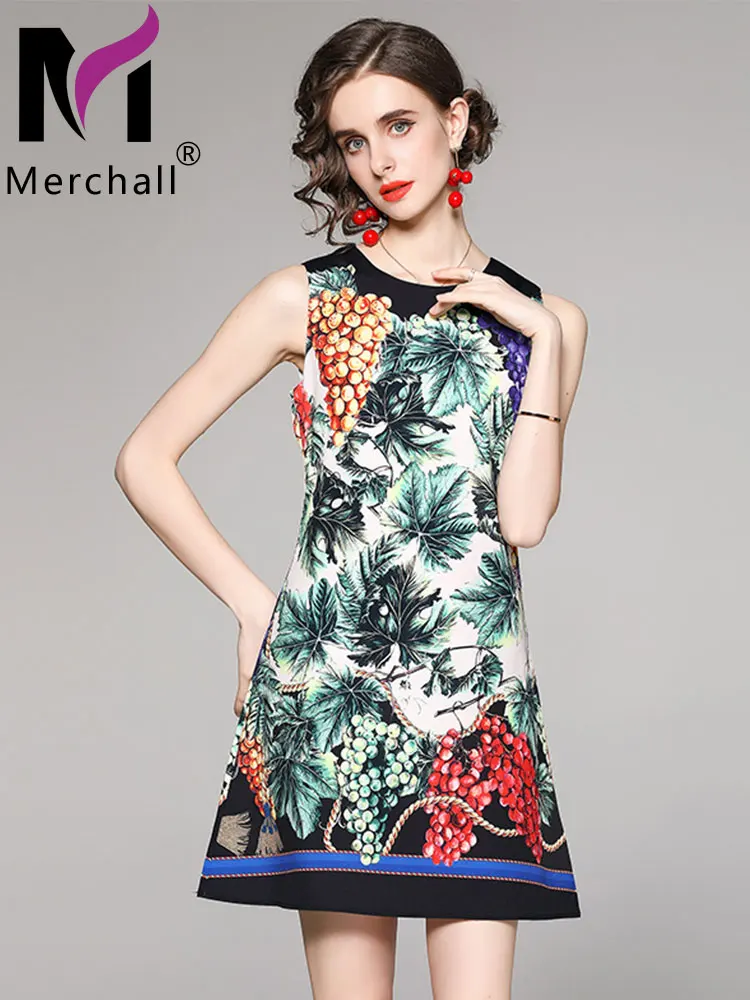 

Женское пляжное мини-платье в стиле ретро, модельное дизайнерское платье без рукавов с цветочным принтом и круглым вырезом, Лидер продаж 2022,...