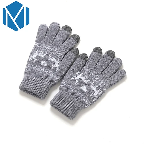 H Лидер продаж Модные Guantes для мужчин и женщин зимние теплые перчатки вязание снежинка шаблон полный палец перчатки и варежки Luvas - Цвет: Type 28