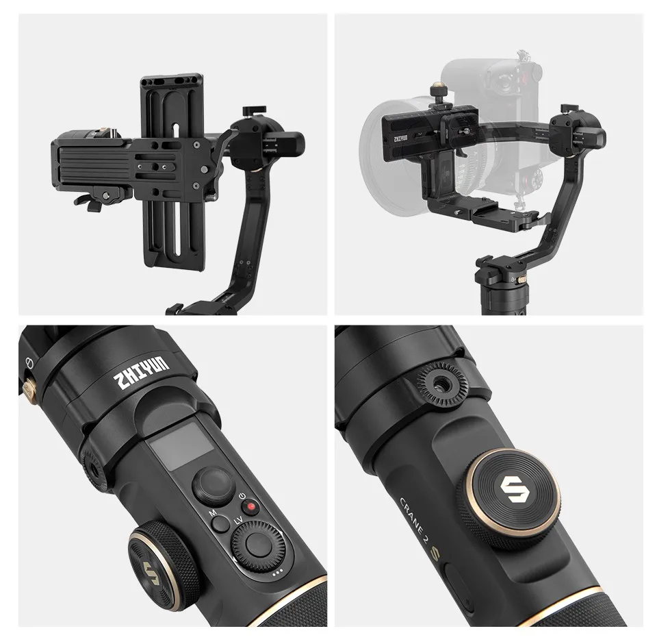 

ZHIYUN Crane 2S/комбо/PRO 3-осевой портативный монопод с шарнирным замком для камеры стабилизатор для всех цифровых зеркальных фотокамер Canon BMPCC Sony ...