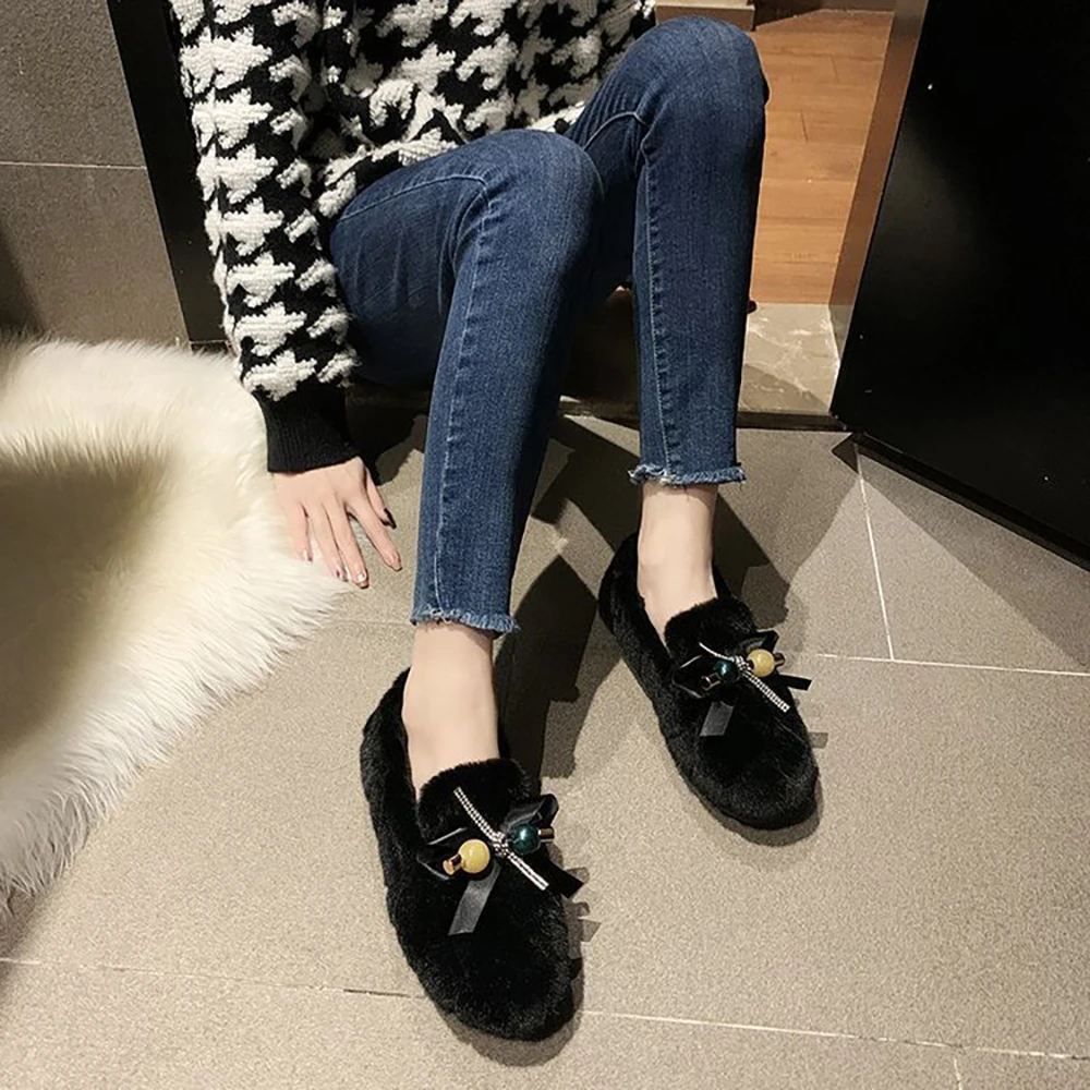 

2021 Spring Flock Women's Flat Shoes Casual Ballet Slip On Shoes For Women Comfortable Cute Ladies Loafers Ballerina Shoes New