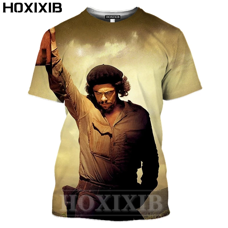 

HOXIXIB Men Tshirt Short Sleeve 3D Print Cuban Revolutionary Leader Che Guevara T Shirt Women Great Military Theorist Sportswear