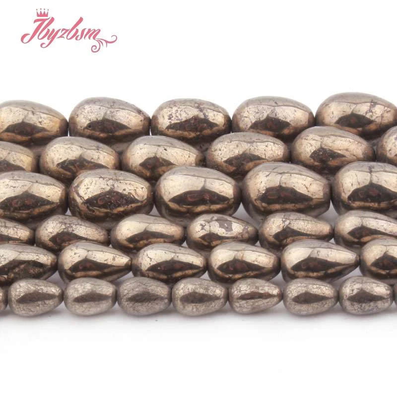 

Natural Drip Silvers Gray Pyrite Beads Natural Stone Beads for DIY Women Necklace Bracelet Jewelry Making 15" 6x8.8x11.10x14mm