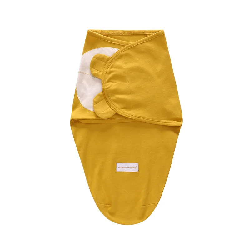 Mustard L Пеленка для новорожденных, хлопковое детское одеяло, постельные принадлежности, милый спальный мешок для младенцев 0-6 месяцев - Цвет: Mustard L