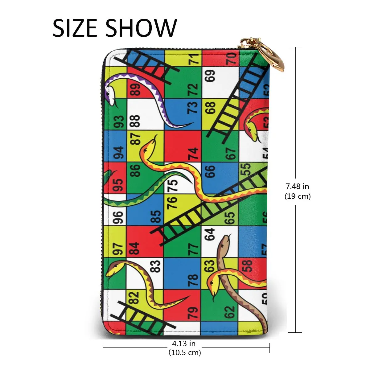 

Snakes And Ladders Board Pattern Leather Long Wallet for Credit Card Holder Clutch Bags Unisex Leather Large Capacity