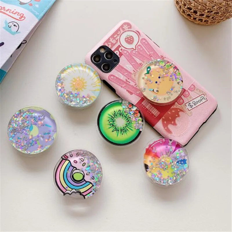 flower fruits rainbow expanding stand mount phone socket fold mobile smartphones pocket desktop bracket phone stand holder free global shipping