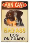 Предупреждение винтажный жестяной знак Плохая Задница для собаки ротвейлера, забавный знак для собаки, Декор, охранник для собаки, жестяной знак идеально