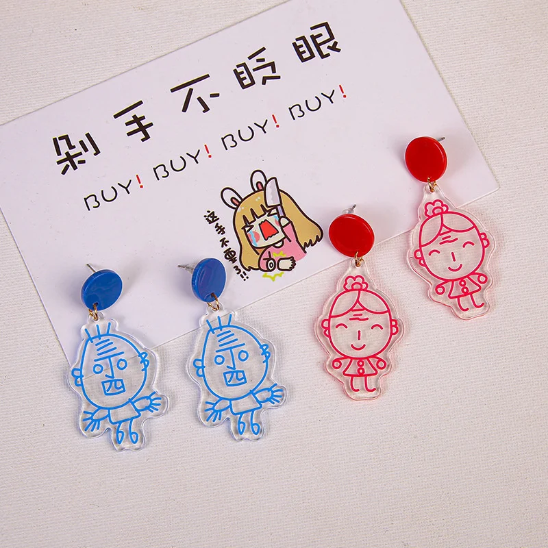 

Earrings female 2021 new simple earrings Korean niche summer silver needle hit color earrings wholesale jewelry