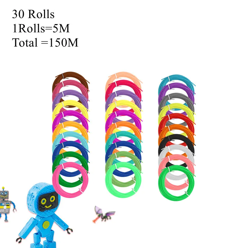 

10/20/30Rolls 5/10M 10M PLA Filament Plastic For 3D Pen Printing Filament 3D Printing Supplies Educational Gifts For Kid Toys