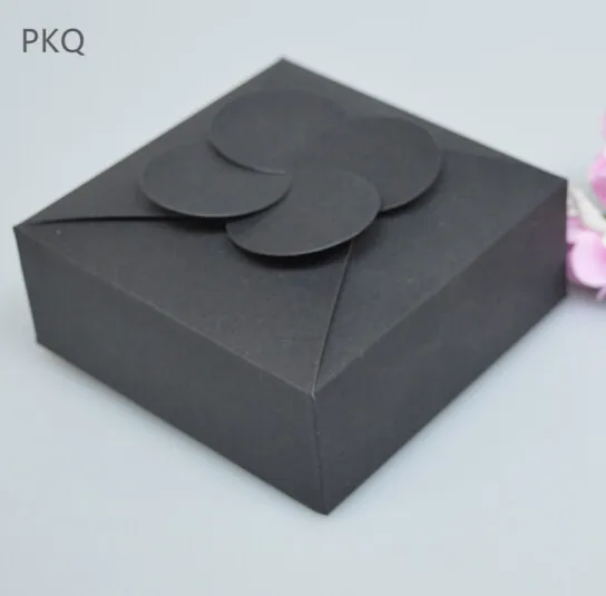 50 шт. милый клевер Крафт бумага коробка для конфет красный картон свадебные