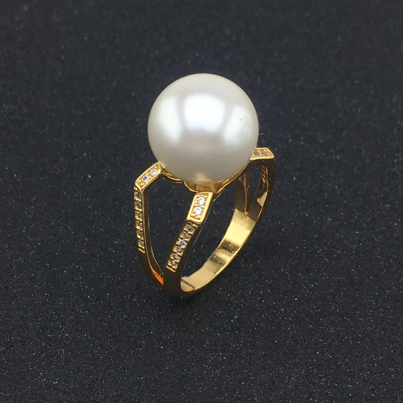 FFGems желтое золото ракушка с грушевидным кольцом ювелирные украшения для женщин