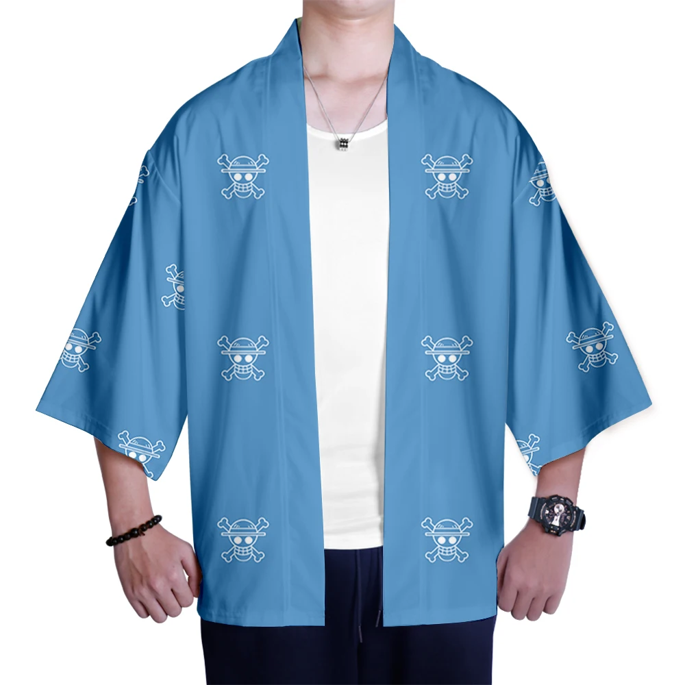 One Piece Japanese Kimono new print Luffy Cardigan Cosplay Shirt Summer Kawai One Piece Kimono cardigan samurai costume clothing