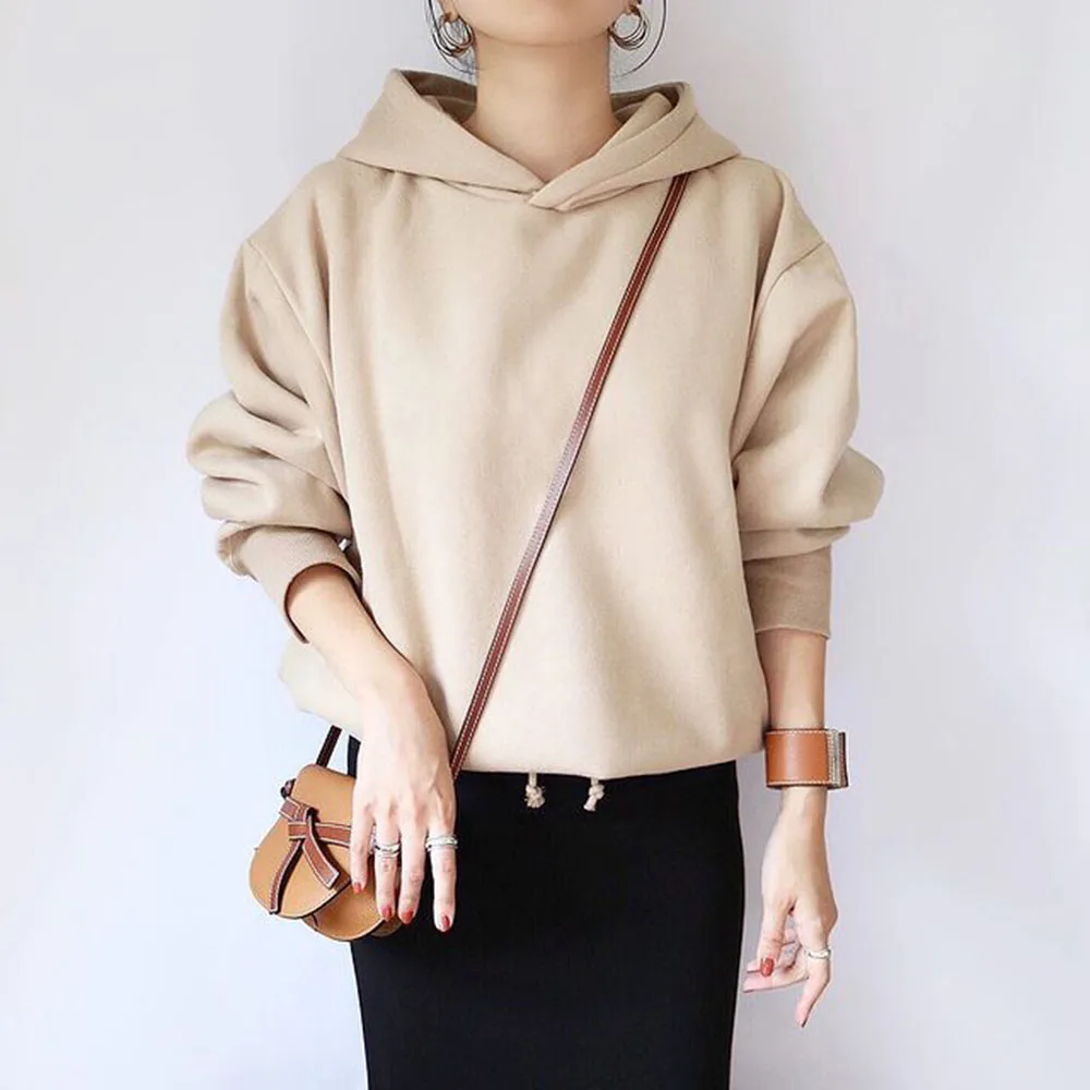 

Hoodie women autumn korean 2021 new fashion female sweatshirts tops casual girls pullover new chic hooded leisure