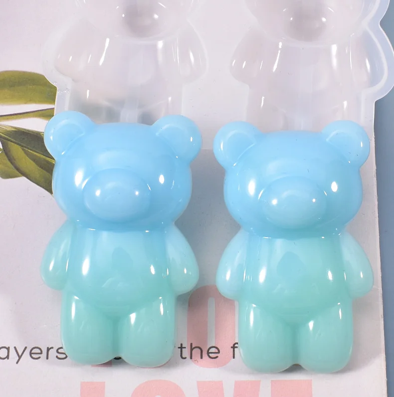 DIY Crystal Drop Mold Handmade 3D Bear And Doll Lovely Table Accessories Environmentally Friendly Silicone Mold