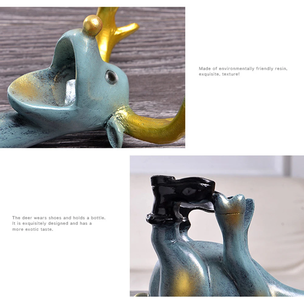 

Lying Open Mouth Elk Resin Wine Rack Champagne Rack Decoration Creative Crafts Home Living Room Decor Gifts Wedding Gifts