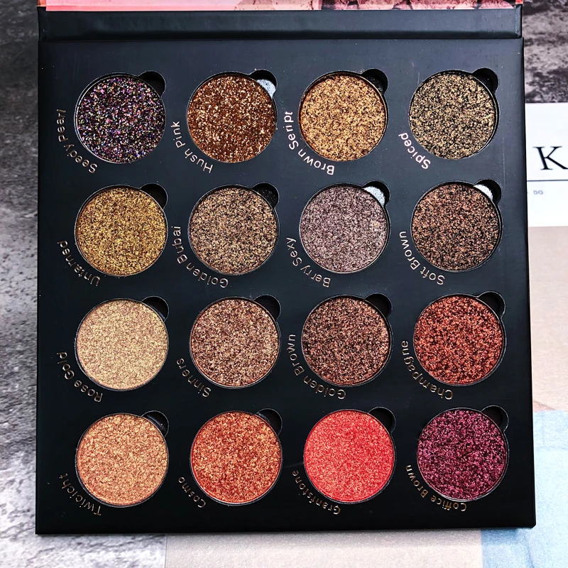 Профессиональный пигмент для макияжа палитра теней век набор мерцающие тени