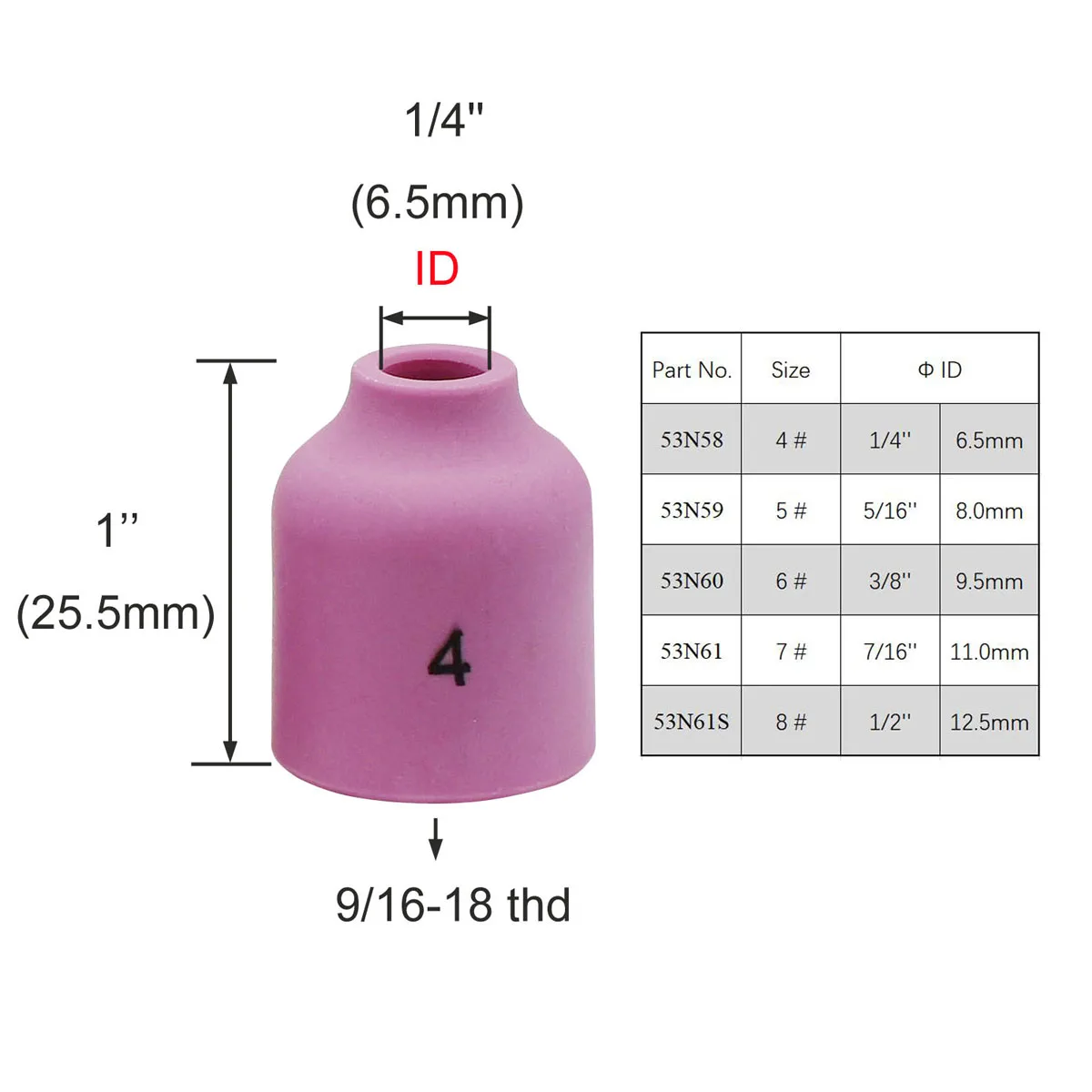 10 шт. TIG газовой линзы Керамика чашки 53N58 53N59 53N60 53N61 53N61S #4 #5 #6 #7 #8 для сварочный