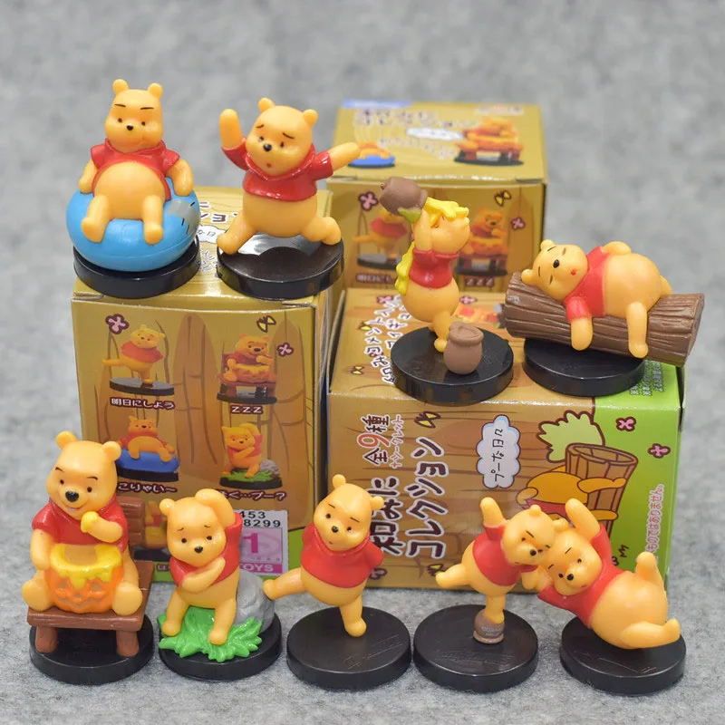 Мини Экшн фигурки Винни Пух Disney 9 шт./компл. игрушки милая кукла Тигр поросенок