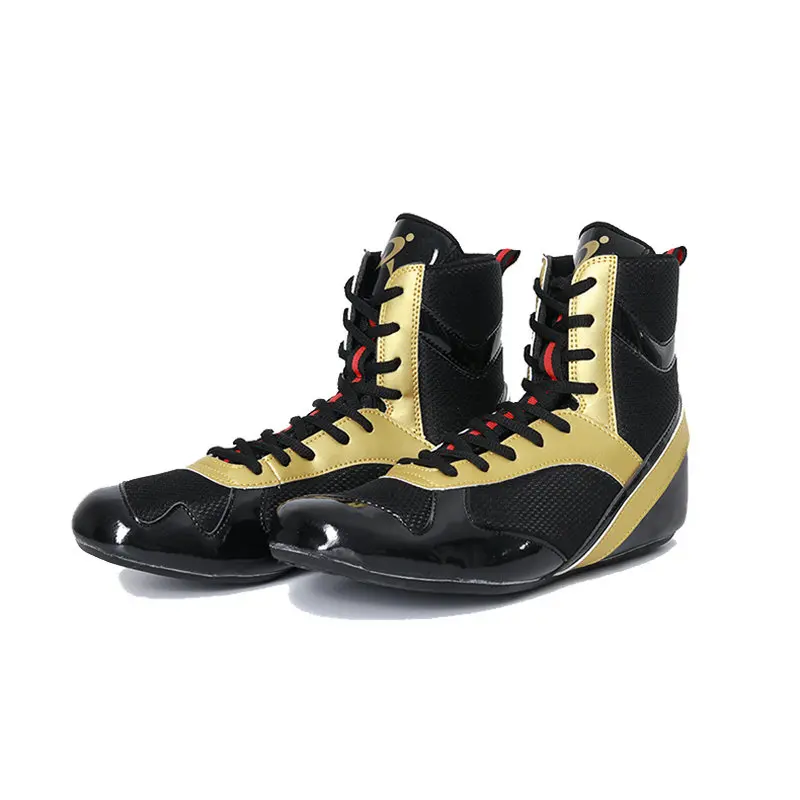 

Gym Weightlifting Squat Fighting Boxing Shoes, Sports Combat Training High-Top Wrestling Boots