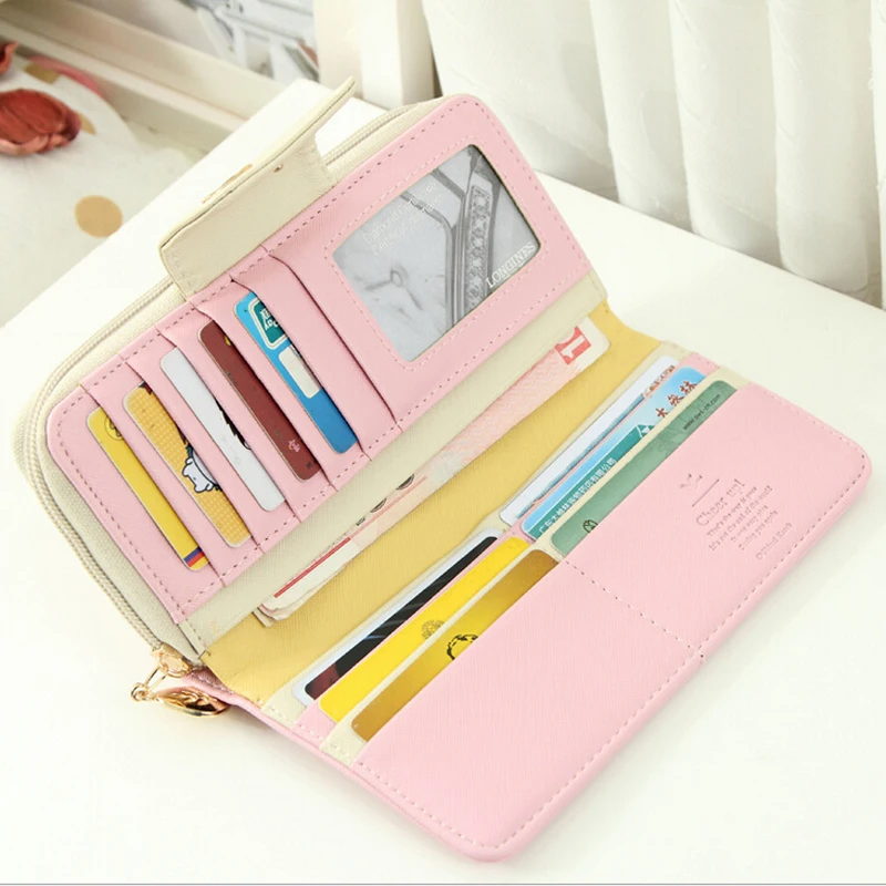 Яркие цвета Длинные кошельки знаменитого дизайнера женские большие carteiras