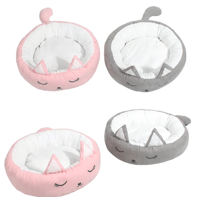 

Winter dog kennel pet kennel for small and medium-sized dogs round deep sleep removable flannel cat kennel dog supplies