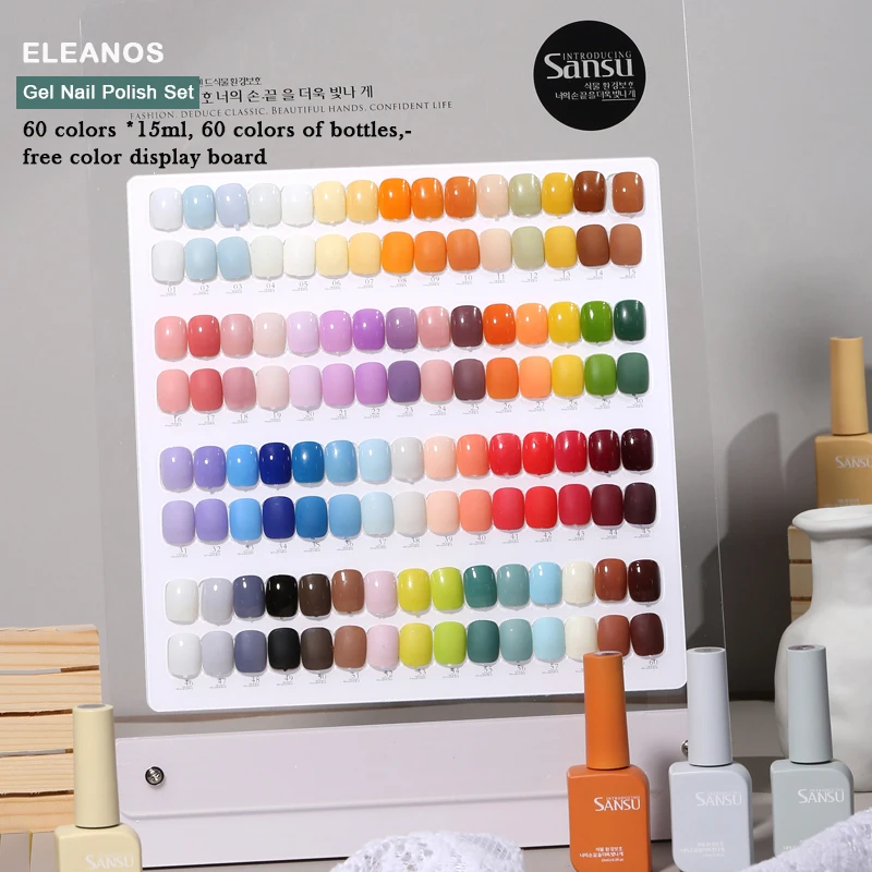 

Eleanos 60 Colors Gel Polish Set Color Gel Polish 60 Different Bottles For Nail Art Design Whole Set Nail Gel Learner Kit