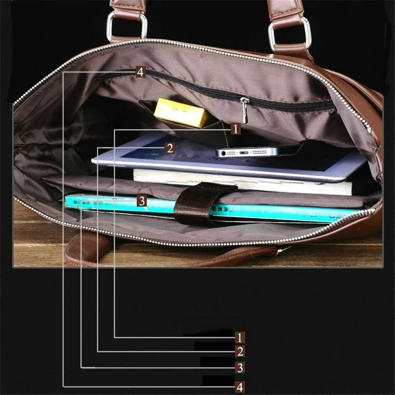 

Men's Briefcase Tote leather men messenger bags travel laptop bag business Leather shoulder laptop bag men bag