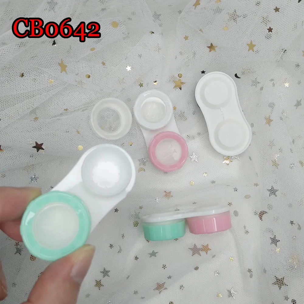 

Plastic Macaroon 2colors Cap Contact Lens Case Small Dualbox CB0642