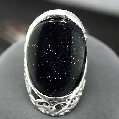 Оптовая продажа однотонное кольцо для мужчин и женщин серебро 9/10 пробы 27*33 мм