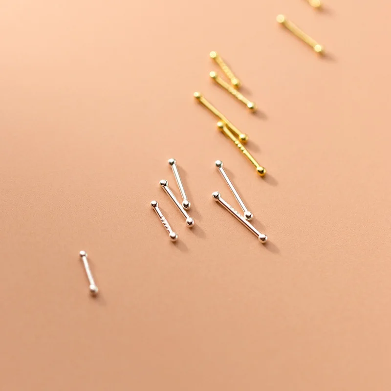 

Silver Stud Earrings Women Two Ball Fine Silver Jewelry Woman Earrings Stud Silver Keep Piercing Nut