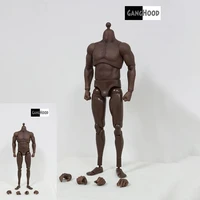 ganghood 16 scale black flexible muscle strong body for 16 male head model toy in stock