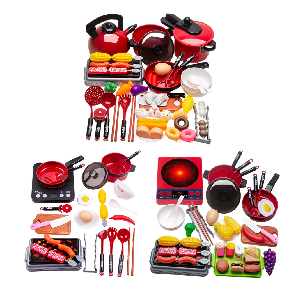 

Children Kitchen Toys Simulation Kitchen Utensils Food Cookware Pot Pan Kids Pretend Play Set Toys For Girls Boys