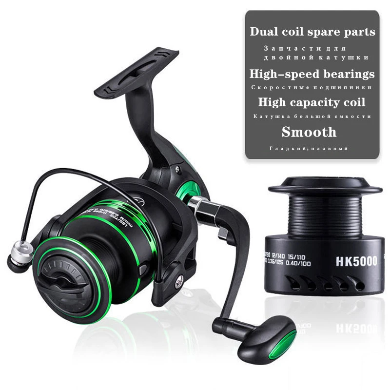 Оригинальная/оригинальная Рыболовная катушка двойная спиннинг Smooth 1000 2000 3000 4000 5000