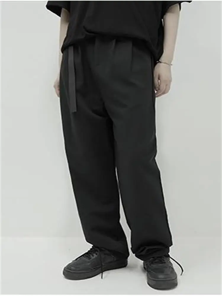 Men's 2021 new waist cut design casual pants Urban youth trend casual large size straight pants