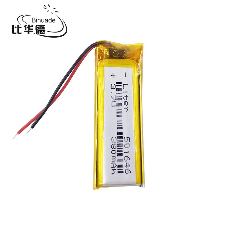 1 шт./лот 3 7 V 380mAh 501646 Литий полимерный литий ионный аккумулятор для Mp3 MP4 MP5