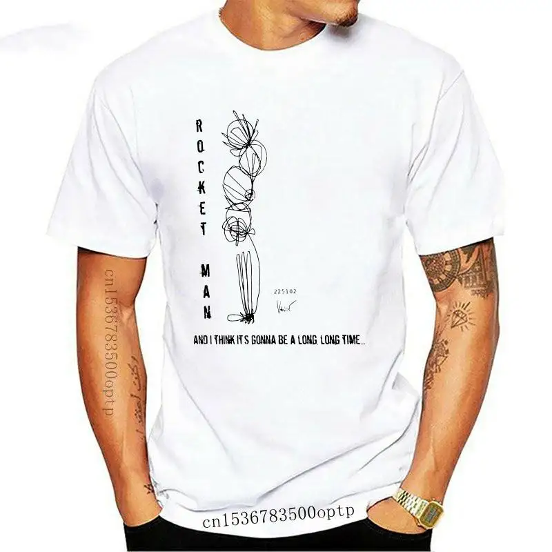 

New Elton John T Shirt Rocket Man T-Shirt Short-Sleeve Printed Tee Shirt Mens Fashion Fun Cotton Big Tshirt