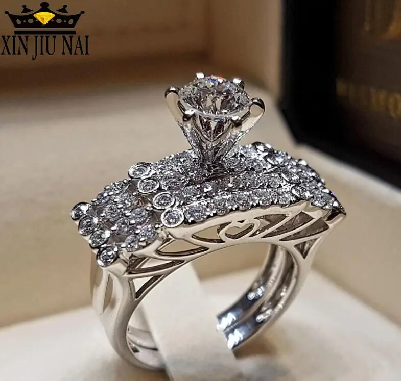 

Кольцо женское обручальное с круглым цирконом, из серебра 925 пробы