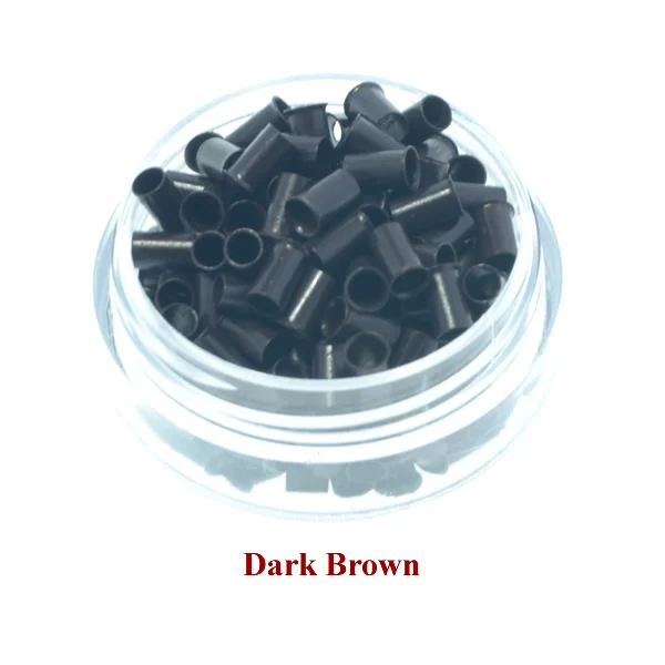 Медные микро кольца с бусинами/звеньями/трубкой для наращивания волос 6 мм 7 200 шт.