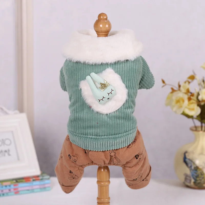 

Пальто для собак, куртка, зимнее толстое теплое флисовое ошейник, четырёхножное вельветовое пальто для маленьких собак, одежда для домашних...