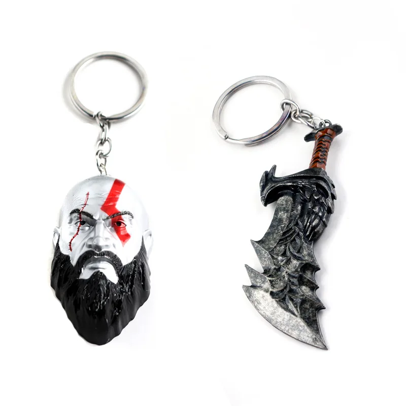 2019 Горячая игра God Of War 4 брелки 3D Kratos маска для лица брелок Kui Ye топор молоток Нож