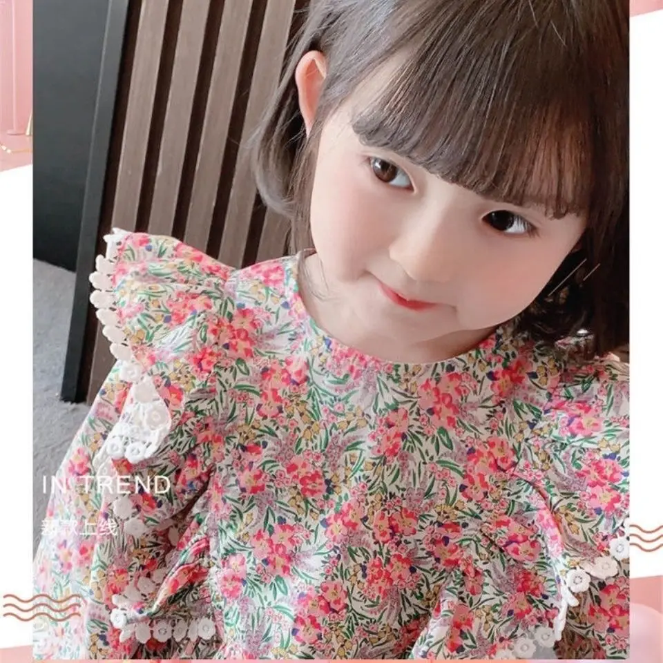 Весеннее платье для девочек рубашка новинка 2021 маленьких детей детская с