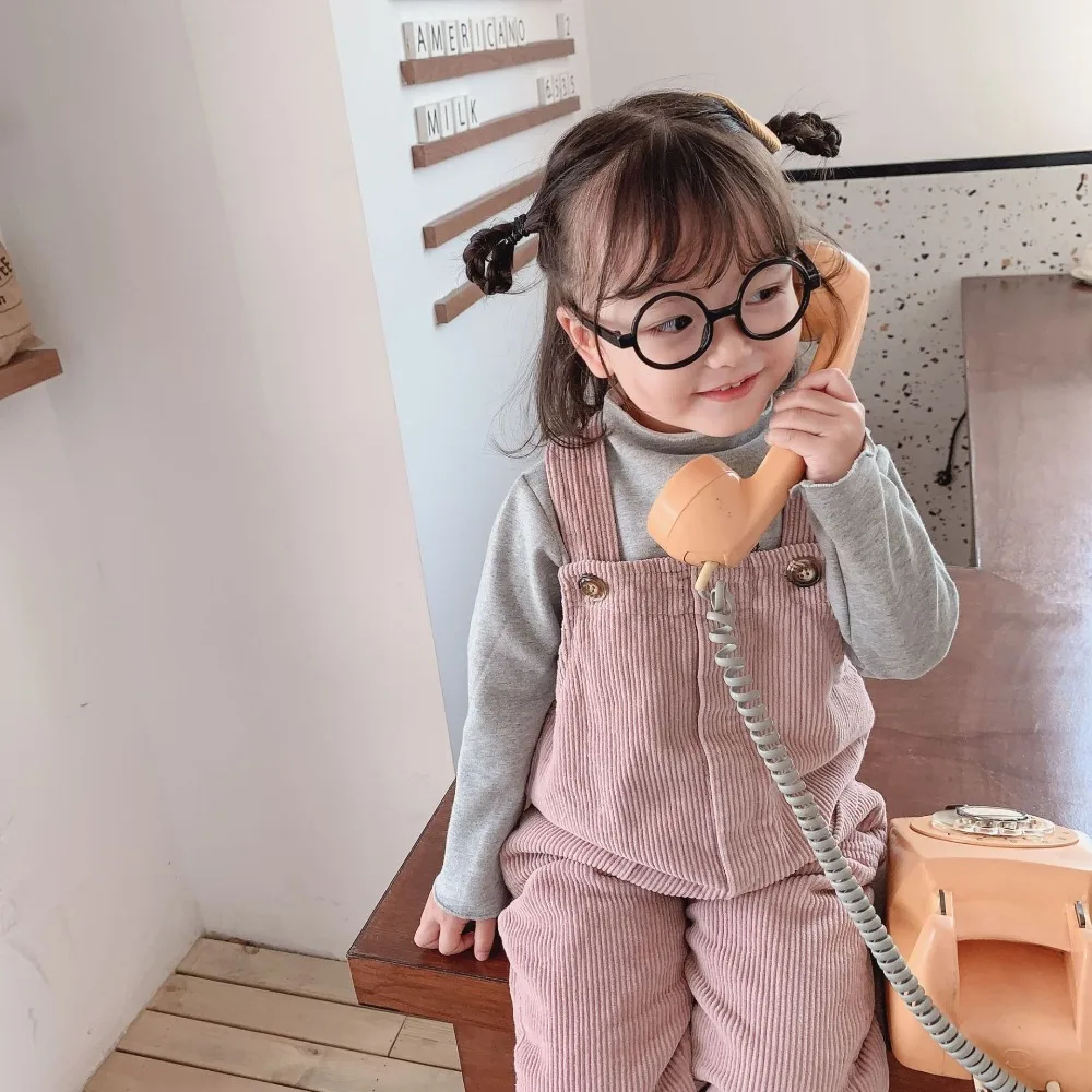 Новые зимние детские штаны на подтяжках унисекс, вельветовые утепленные штаны для маленьких мальчиков и девочек, теплые детские комбинезоны