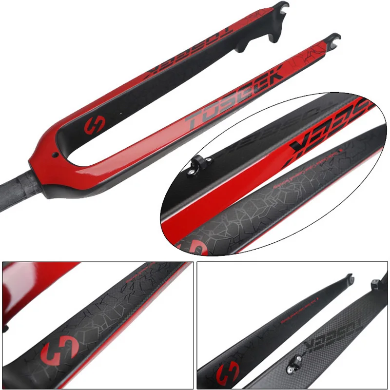 TOSEEK 2018 Велосипедная вилка из углеродного волокна Mtb дорожный горный велосипед 26/27