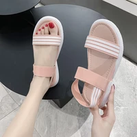 2021 trends women beach sandals summer new flat british wind embroidery thick soled casual roman designer shoes platform sandal