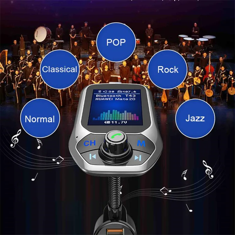 Автомобильный MP3-плеер зарядное устройство с Bluetooth для прикуривателя