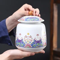 tea caddy ceramic painted candy jewelry box home multifunctional dried fruit sealed storage tank kitchen food storage container