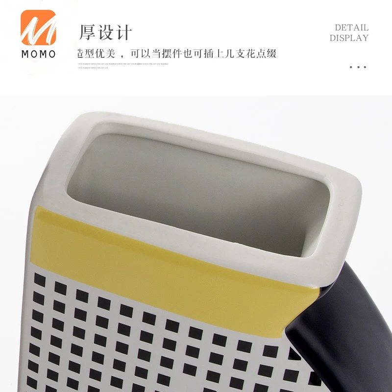 

Vase Minimalist Light Luxury Patterned Paper Special-Shaped Flower Model Room TV Cabinet Decoration TZ