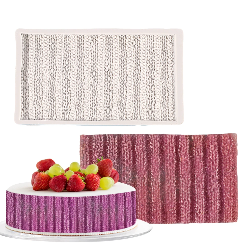 

Knitted Sweater Texture Silicone Mold DIY Cake Decorating Tools Fondant Chocolate Cupcake Gum Paste Icing Jelly Baking Mold