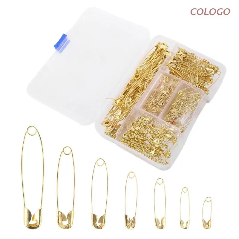 

7 Sizes Assorted Safety Pins Metal Clips Brooch DIY Sewing Apparel Accessories D0LD