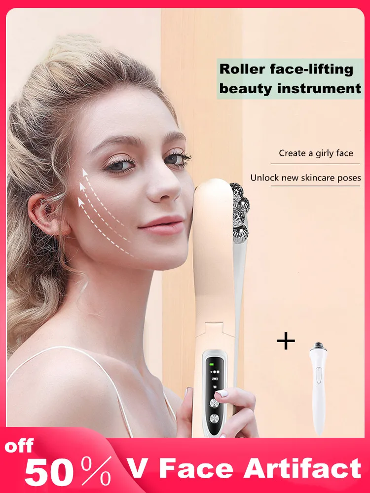 Roller Face-lifting Artifact Facial Massage Beauty Instrument V Firming and Shaping Anti-aging  Facial Massager Gua Sha Face